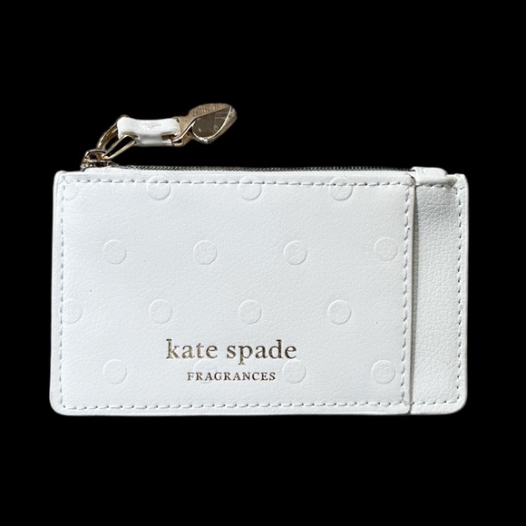 New Kate Spade Fragrance White Polka Dot I.D. Card Holder - Picture 2 of 7